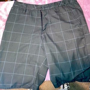 Mens Rip Curl Flat Front Casual Plaid Sh